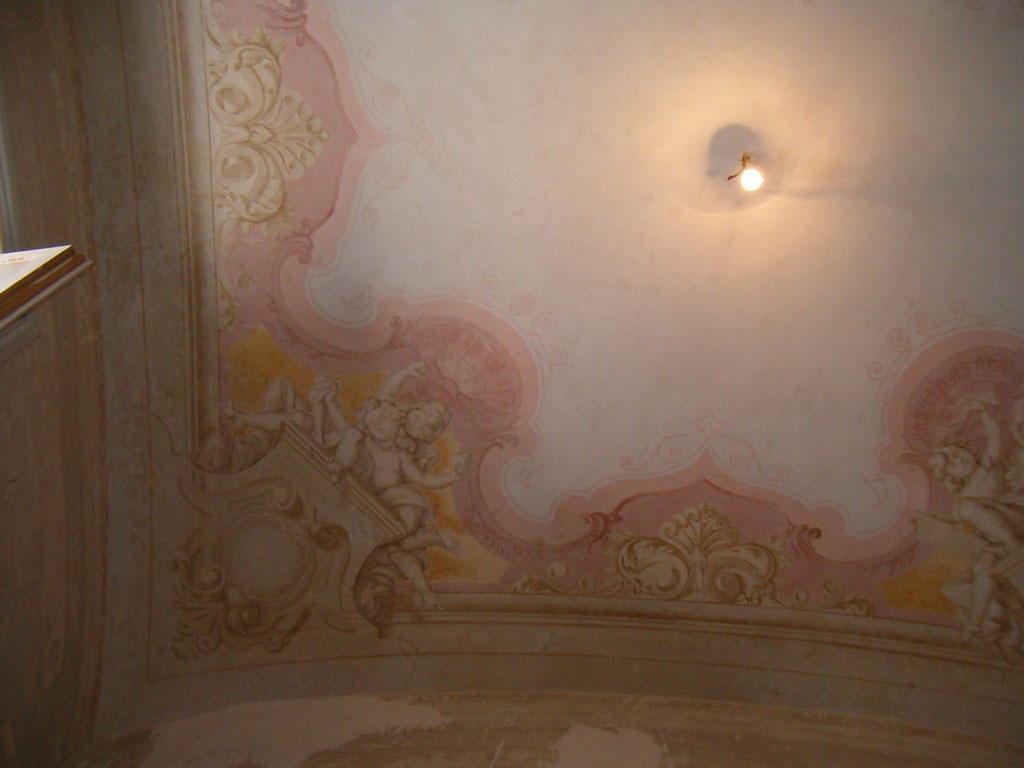 restauro dei soffitti dipinti del villino Volterra ad Ariccia
