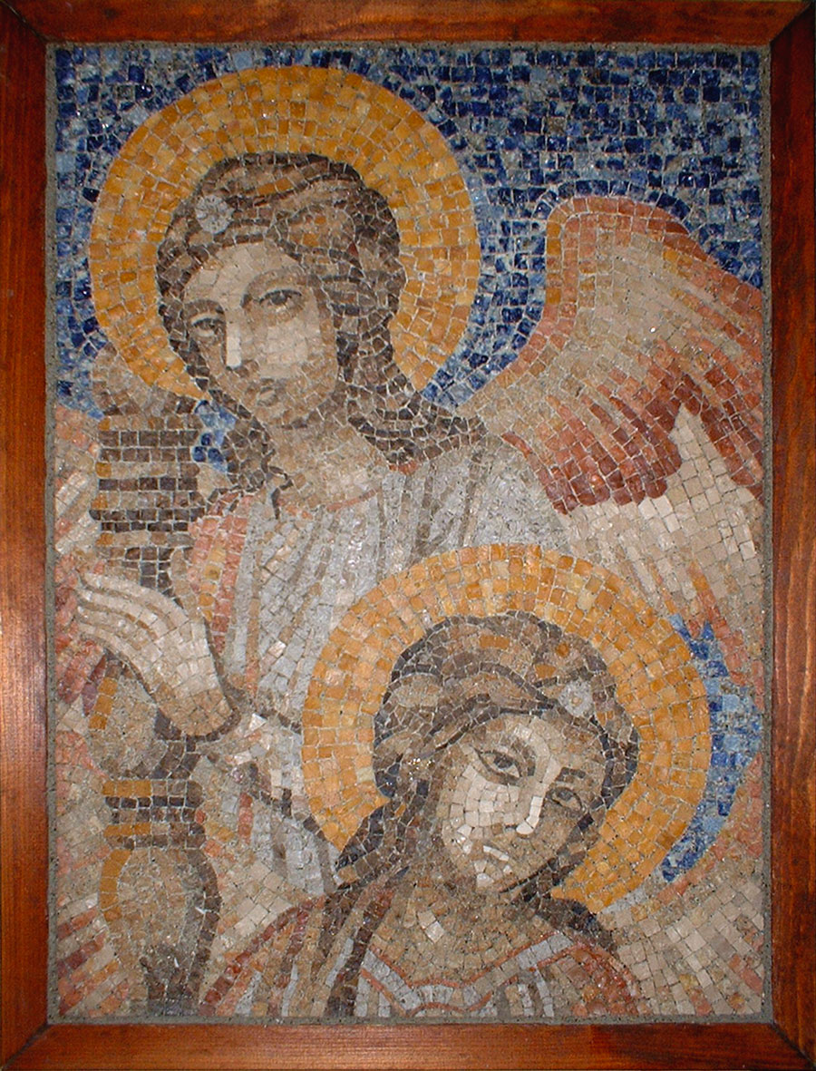Mosaico raffigurante angeli copia opera di Cimabue dettaglio